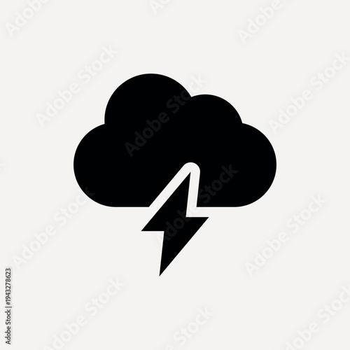 Cloud lightning weather icon vector