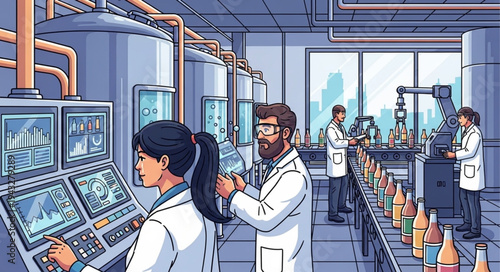 Scientists Working in Laboratory Setting.