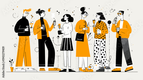 Diverse group enjoying drinks at a social gathering