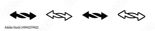 Two opposite arrows with twist or link in middle, representing exchange or connection