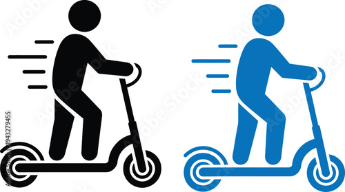 Two people riding electric scooters side by side