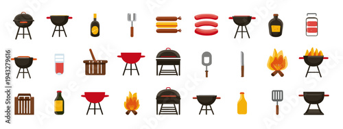 Barbecue icons collection