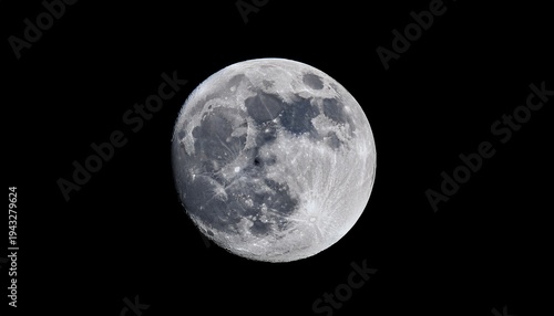Fast Vollmond Als Freigestelltes Himmelsobjekt Mit Sichtbarer Mondoberflache