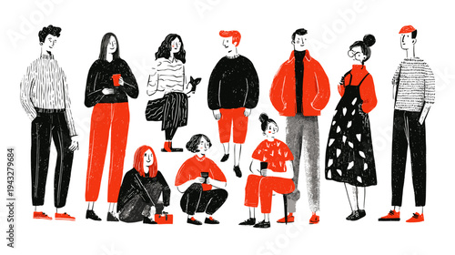 Diverse group of people illustration