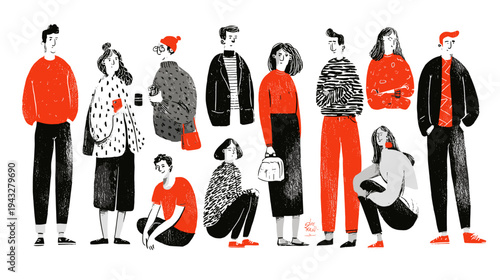 Diverse people illustration in vibrant colors