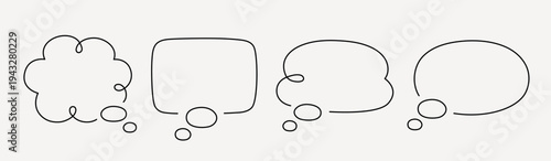 Outline speech bubbles collection vector