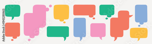 Colorful speech bubble collection vector