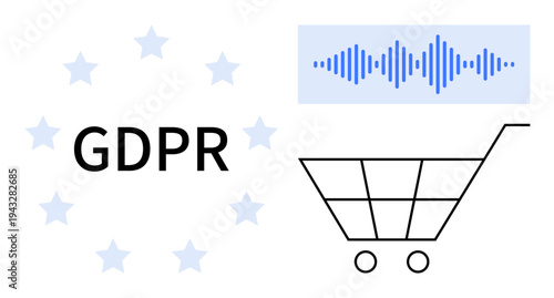 GDPR concept. GDPR compliance ensures personal data protection in online shopping and digital interactions. GDPR regulations support privacy for e-commerce and digital technology. Business