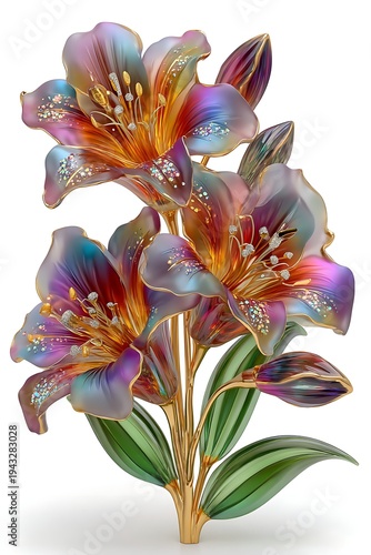 Elegant glass flower sculpture luxury decor high resolution picture