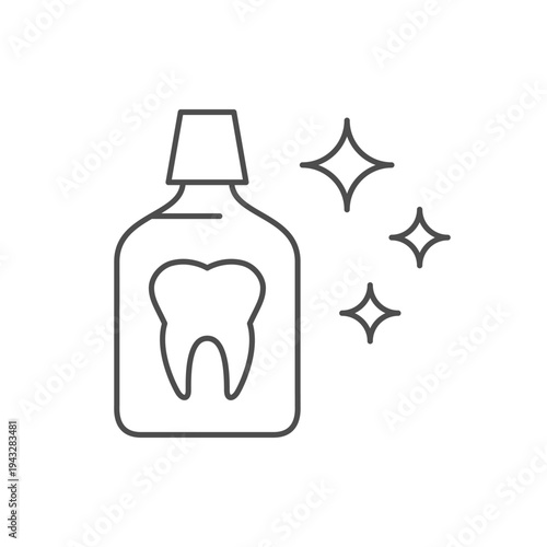 Dental mouthwash line outline icon