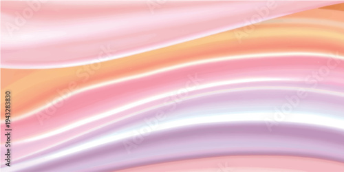 Abstract pink background vector featuring soft flowing purple waves and a smooth silk satin texture with shiny violet curves for a light wallpaper design