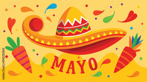 Vibrant illustration of a mayan boat with colorful decorations and festive elements Vector