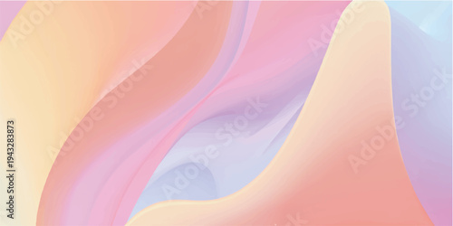Abstract pink background vector illustration featuring smooth flowing waves and soft blue curves in a motion energy pattern design
