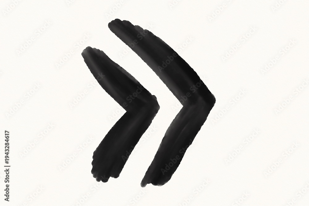 Obraz premium Black Watercolor Quote Mark Brush Stroke Ink Splash Hand Painted Design On White Paper