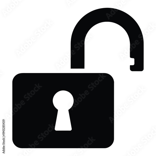 Unlocked padlock icon symbolizing security, freedom, and access