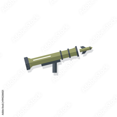Pixel Art Rocket Launcher Icon Isolated on White Background