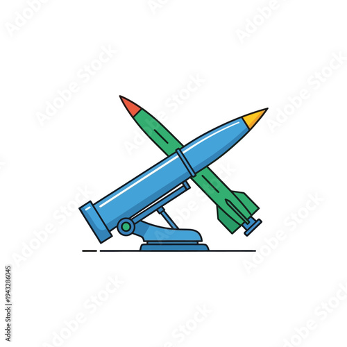 Missile Launcher With Two Rockets Ready To Fire