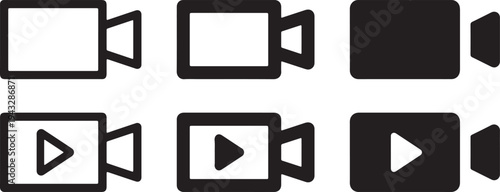 Video Camera Icons Set recording film