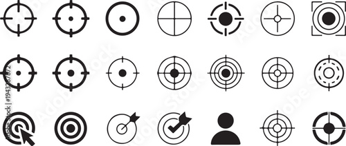 target crosshair collection vector icons concentric circle designs
