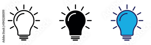 Light bulb icon set.