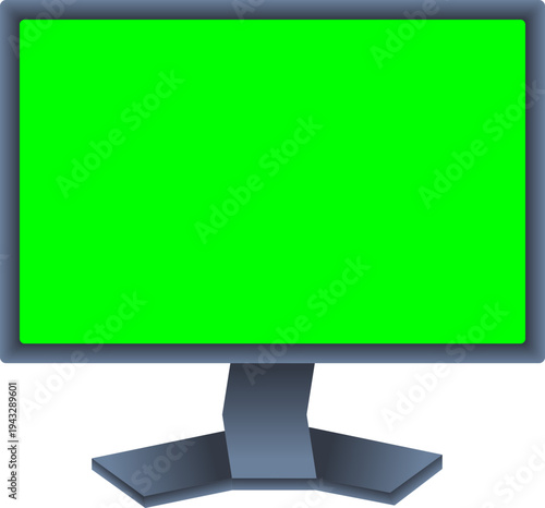 lcd monitor isolated on white