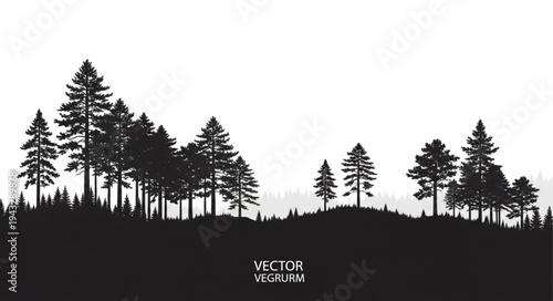 Silhouette of Trees on Hilltop Landscape.