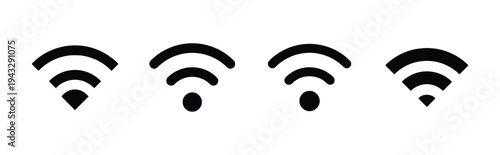 Wifi signal strength icons showing varying levels of wireless connectivity