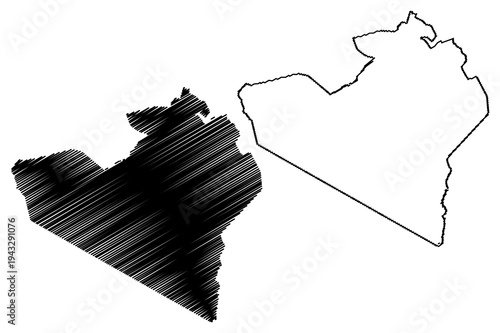 Narok County (Republic of Kenya, Rift Valley Province) map vector illustration, scribble sketch Narok map