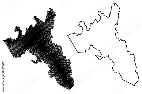 Nakuru County (Republic of Kenya, Rift Valley Province) map vector illustration, scribble sketch Nakuru map