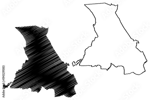 Nandi County (Republic of Kenya, Rift Valley Province) map vector illustration, scribble sketch Nandi map