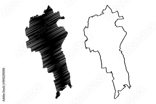 Nyandarua County (Republic of Kenya, Central Province) map vector illustration, scribble sketch Nyandarua map