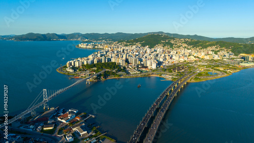 Florianópolis, Santa Catarina, Brasil. Vista aérea da cidade de Florianópolis. 