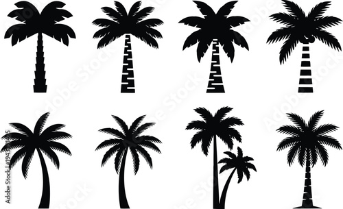 Minimal Palm Tree Vector Icon set