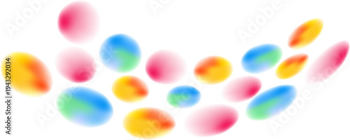 Set color circle gradient noise gradation. Abstract colorful watercolor blur mesh on isolated transparent background. Circle shape png.