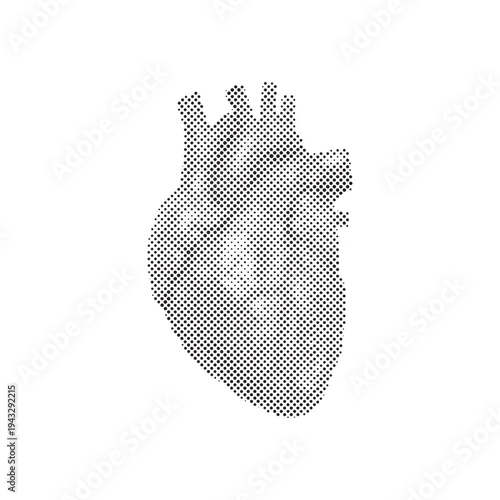 Human Heart Anatomy Medical Vector Art Dotted Halftone Design