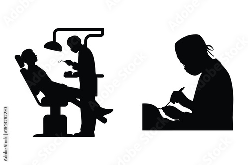 Dentist and surgeon - healthcare icons