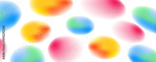 Set color circle gradient noise gradation. Abstract colorful watercolor blur mesh on isolated transparent background. Circle shape png.