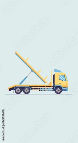 Modern Flat Design Tow Truck Vehicle Illustration For Transport Services