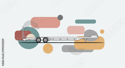 Modern Flatbed Trailer Design With Abstract Geometric Shapes