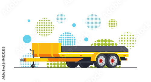 Modern Flatbed Trailer Design With Abstract Pattern Background