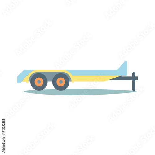 Modern Flatbed Trailer Illustration Minimalist Design For Transport Needs
