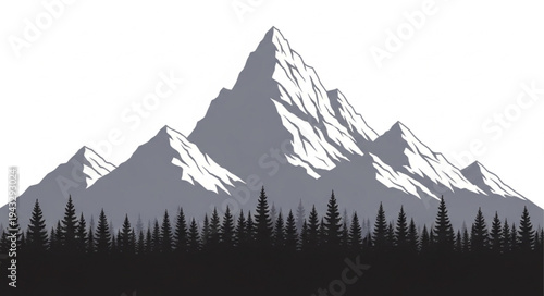 Snow Covered Mountain Peak Landscape.