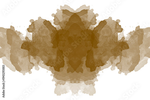 Wallpaper Mural Manchas de tinta marrón que crean dibujos abstractos, usadas en psicología, con fondo transparente. Torontodigital.ca