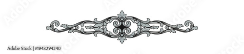 Ornamental design element on black background decorative motif