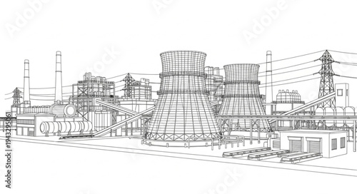 Sketch of Industrial Complex Buildings.