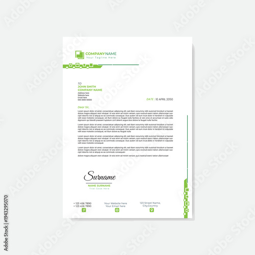 Modern business corporate letterhead template