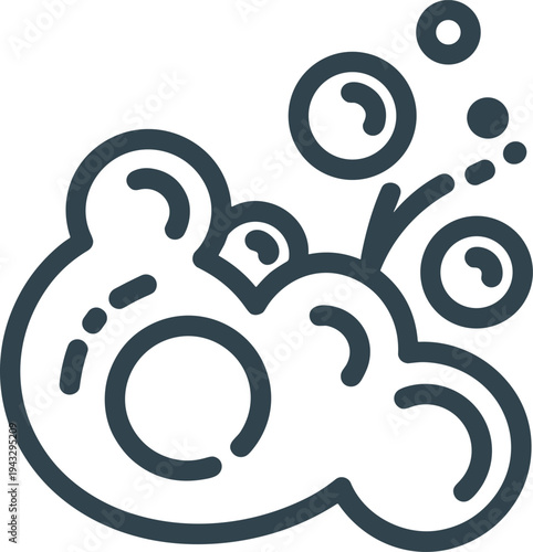 Soap suds bubbles icon, hygiene cleaning illustration, washing foam symbol, sanitation design vector, cleanliness artwork, bathroom safety protective graphic
