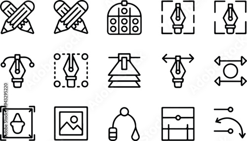 Edit Collection Silhouette Icon Set Edit Tool Typography Silhouette Icon Pack