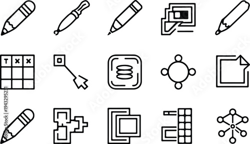 Edit Collection Silhouette Icon Set Edit Tool Typography Silhouette Icon Pack