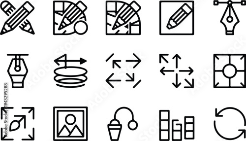 Edit Collection Silhouette Icon Set Edit Tool Typography Silhouette Icon Pack